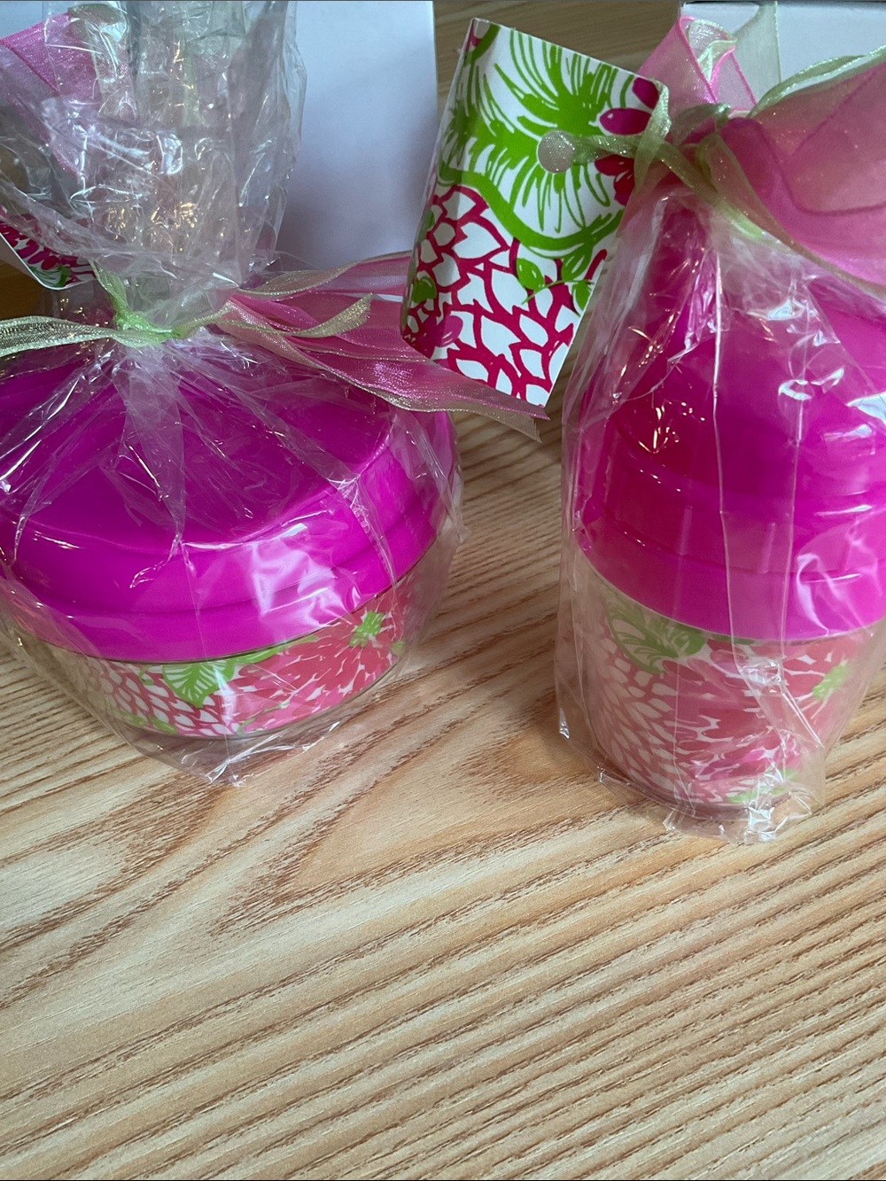 Hot Pink Floral Plastic Toddler Gift Snack Set